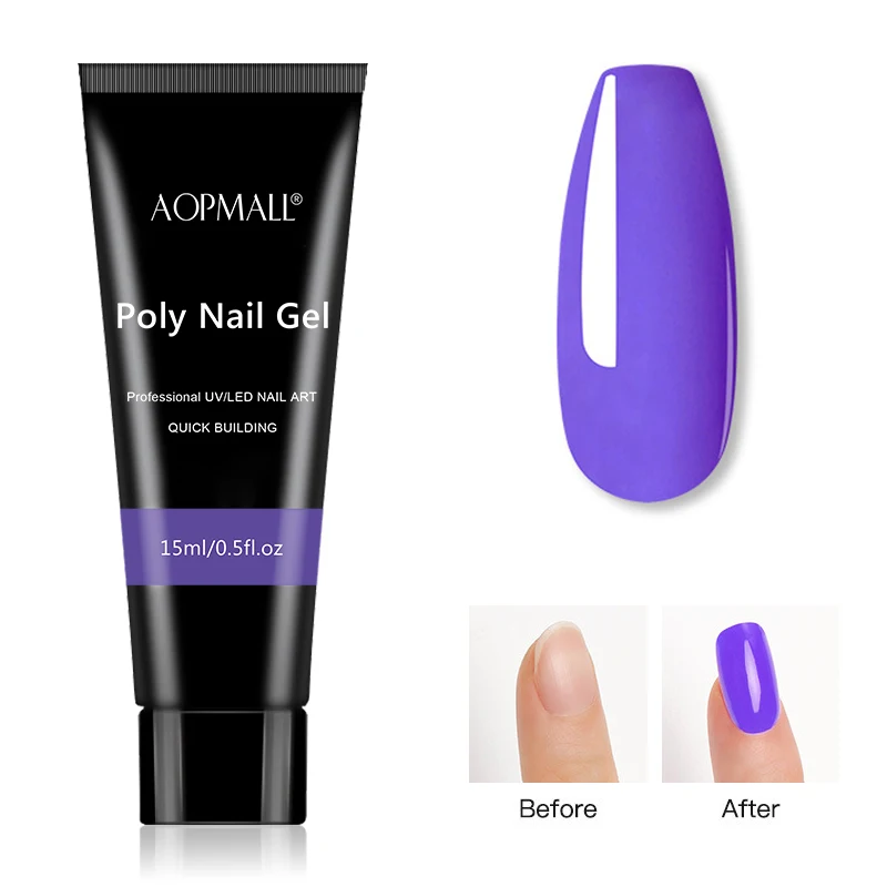 

AOPMALLÂ® 7 Color Glitter Poly Nail Gel 13 Pcs Nail Kit Acrylic Solution Builder Clear Color Gel Extension Nail Tools Set