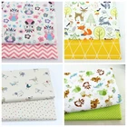 Саржевая ткань из 100% хлопка с рисунком динозавра, лисы, животных, 2 шт.