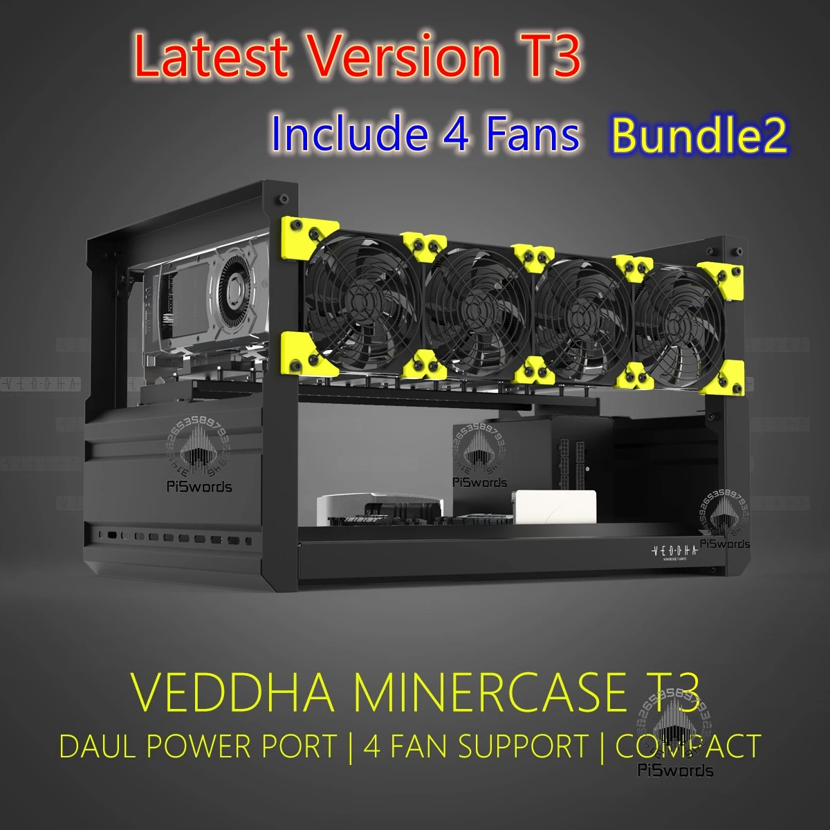VEDDHA 6 GPU T3 оборудование для майнинга алюминиевая крышка на открытом воздухе
