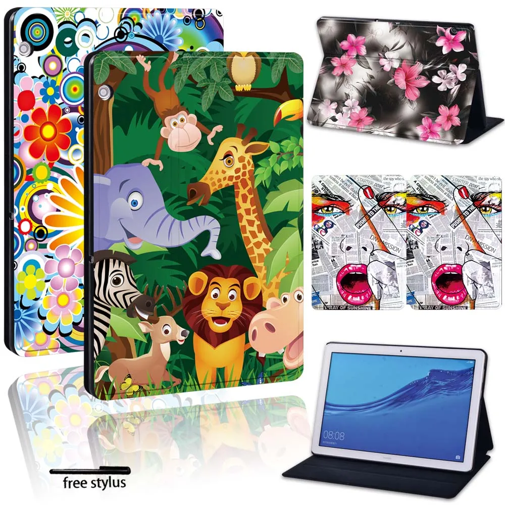 Чехол подставка из искусственной кожи для Huawei MediaPad T5 10 1/T3 9 6/T3 8 0/M5 Lite 1/M5 8|Чехлы