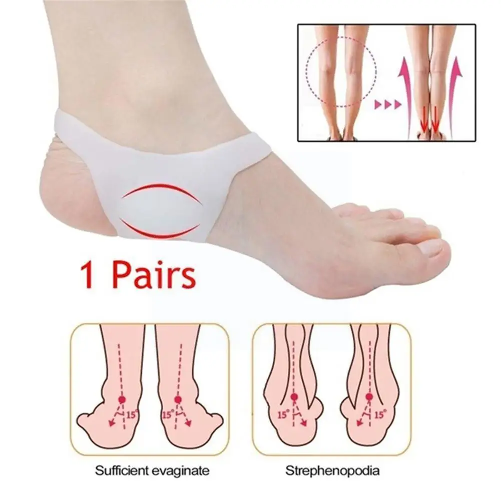 

1pair Arch Support Shoe Insert Foot Pads For Plantar Fasciitis And Flat Feet Soft Gel Sleeves Set Discreet Arch Pain Relief O0r5