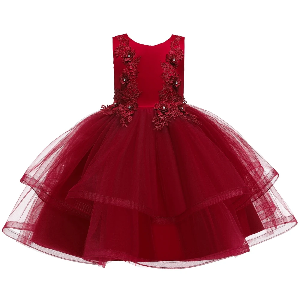 Платье для девочек с открытыми плечами винтажное кружевное платье детская