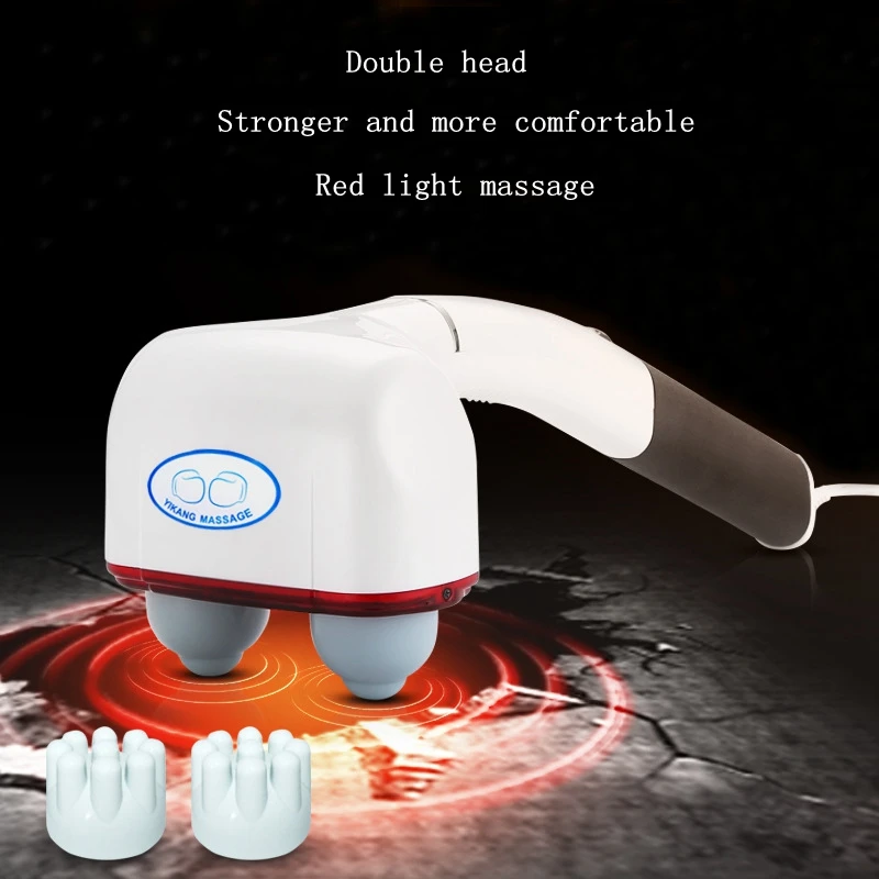 Электрический массажер для тела с двойной головкой ручной талии ног шеи вибрации