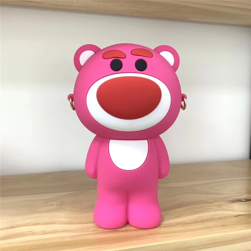 strawberry bear Kawaii Мультяшные женские кошельки с отделением для карт, студенческие канцелярские принадлежности, Детская коробка для ручек и карандашей, силиконовая сумка для макияжа, карманный мини-кошелек Carteira - Цвет: strawberry bear