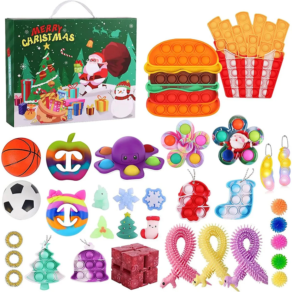 

New Fidget Toy Advent Calender Anti Stress Set Children Stress Relief Christmas Fidget Pack Adult Sensory Squishy Gifts