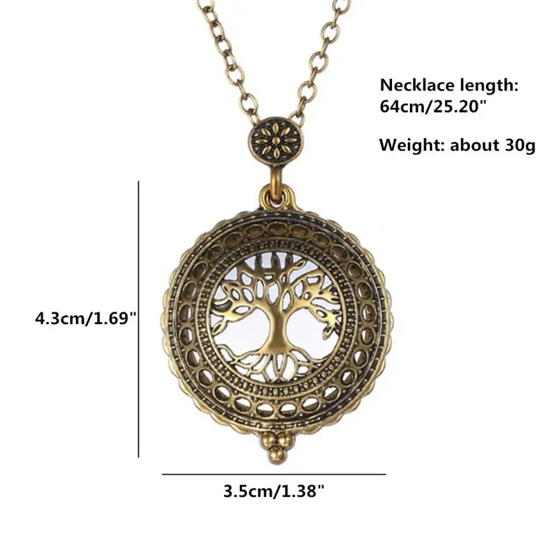 

Vintage Chain Magnifying Glass Hot Necklace Pendant Grandma Gift Metal Antique Magnifier