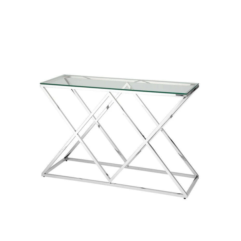 Консоль Stool Group Инсигния ECST-026 прозрачное стекло/сталь серебро |