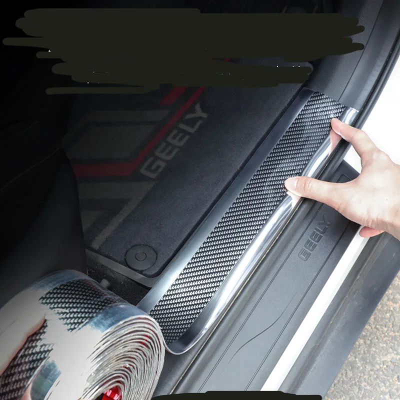 Автомобильные наклейки 5D из углеродного волокна резиновый Стайлинг протектор