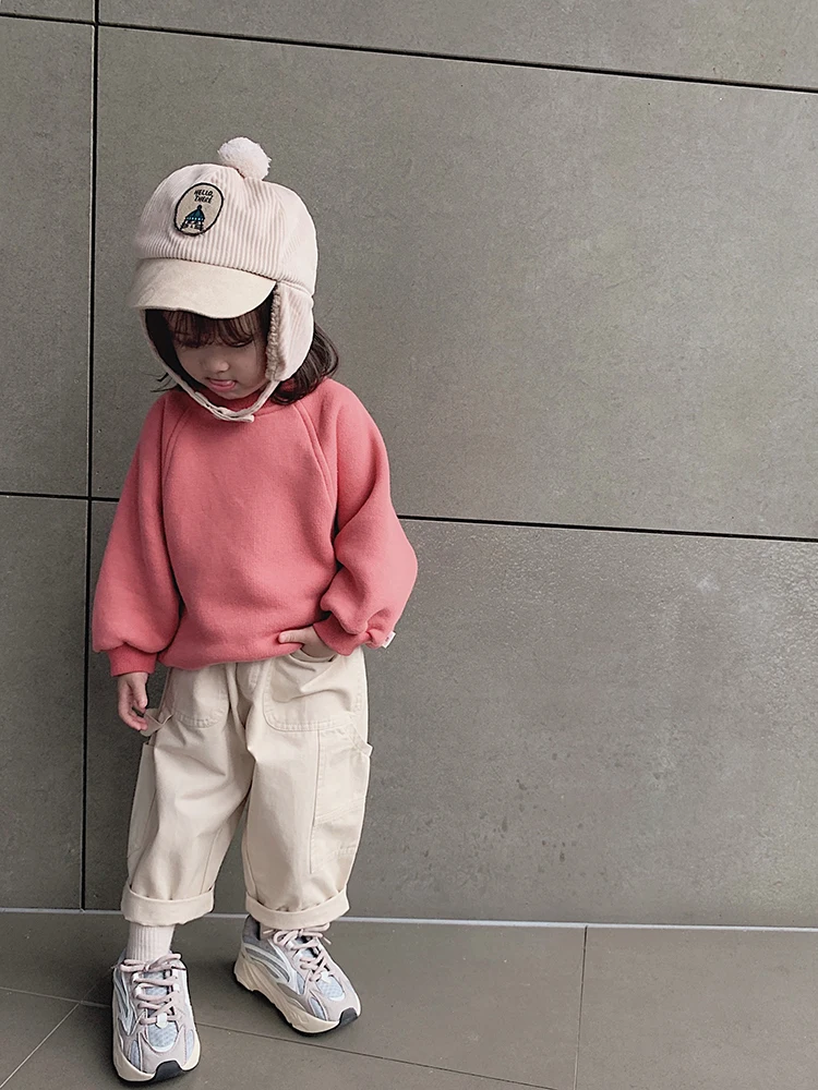 Детская толстовка с капюшоном однотонная Повседневная Верхняя одежда длинными