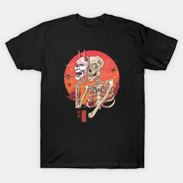 Мужская футболка Hannya Yokai маска ужаса wo тройники топ|Мужские футболки| |