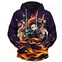 2020 anime demon slayer cosplay pullover hoodies men sweatshirt tanjiro kamado costume harajuku sudadera hombre