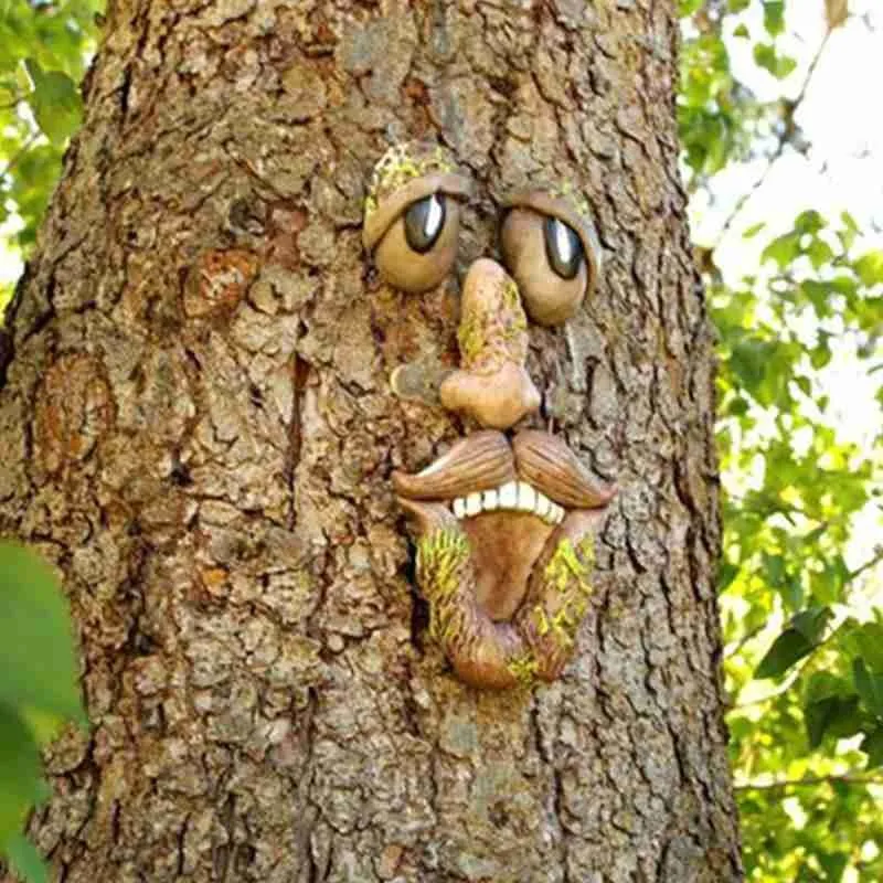 

Funny Decorative Toys Tree Bark Face Outdoor Decoration Funny Decorative Toys For Kids Adult Educational Gifts
