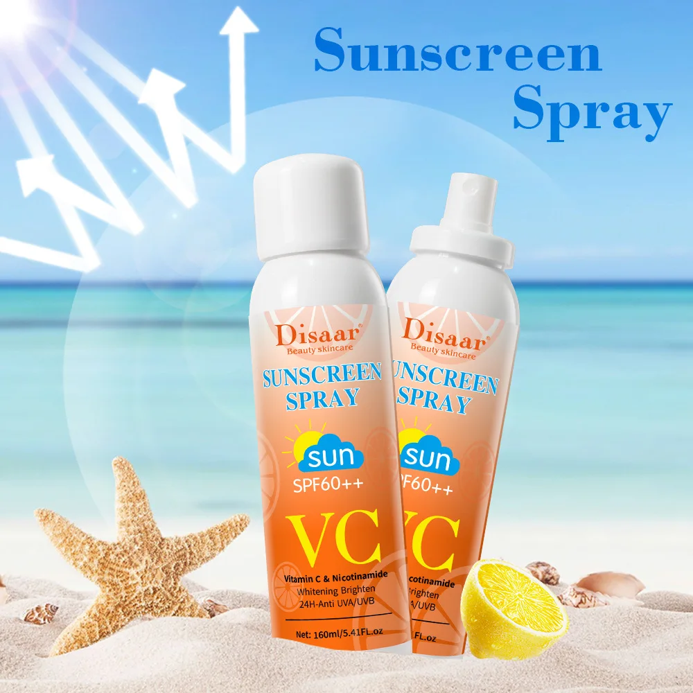 

Disaar Sunscreen Spray SPF50+ Vitamin C Nicotinamide Sunblock Spray Face Sun Protect Whitening Anti-Aging Facial Body Care 160ml