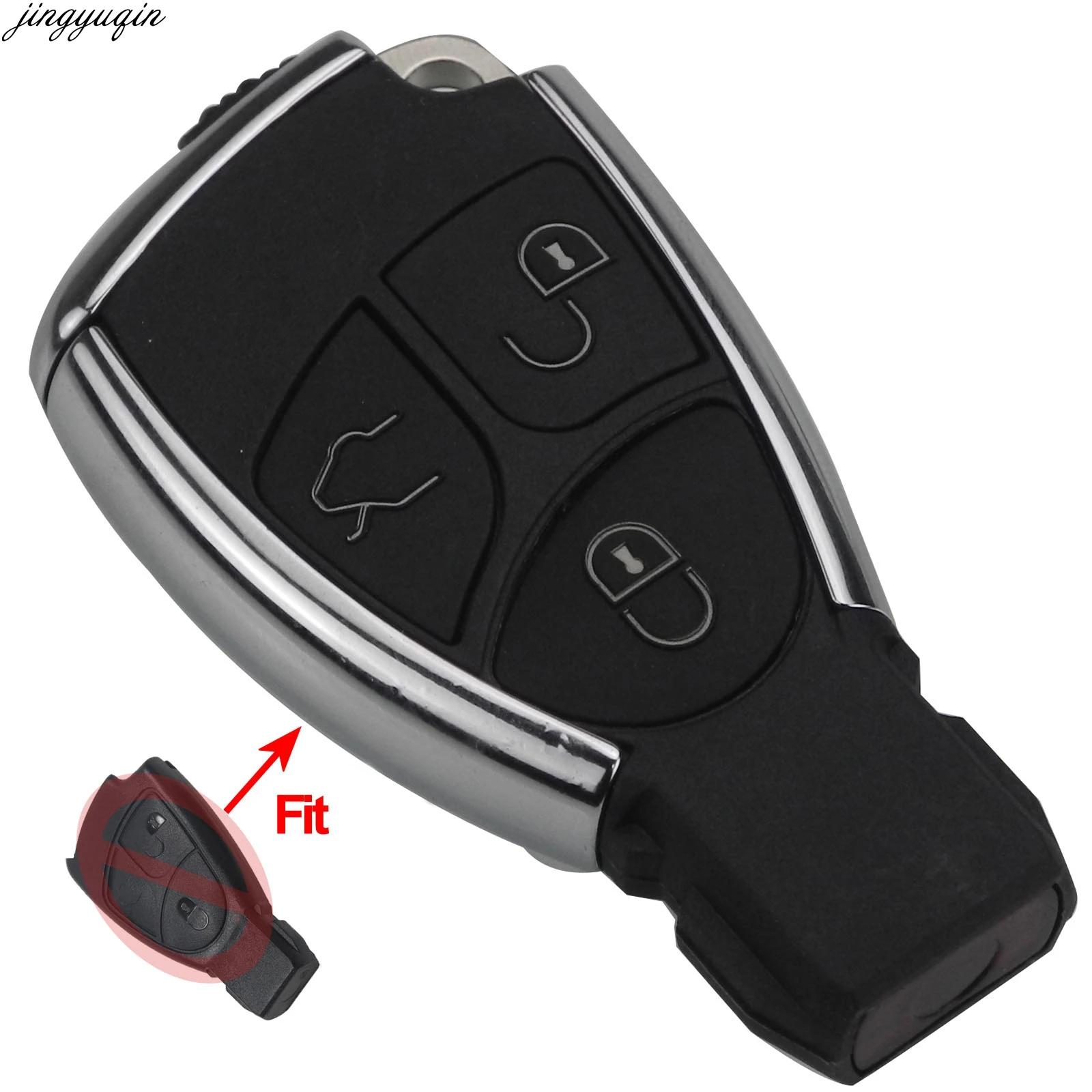 Bilchave 3 кнопки Smart Key Shell Чехол держатель батареи для Mercedes Benz B E ML S CL CLK SLK G GL хром
