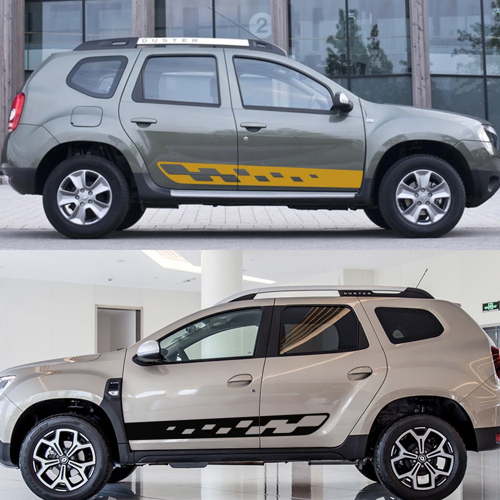 2 шт. для Renault Dacia Duster Тюнинг автомобиля Стайлинг боковые полосы наклейка DIY Авто