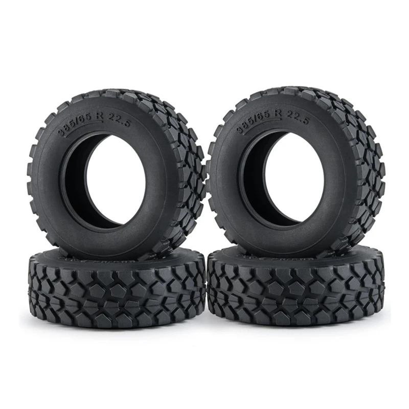 

4Pcs Rubber All-Terrain Tyres Wheel Tires Thicken Widen 30mm for 1/14 Tamiya Tractor Truck RC Car