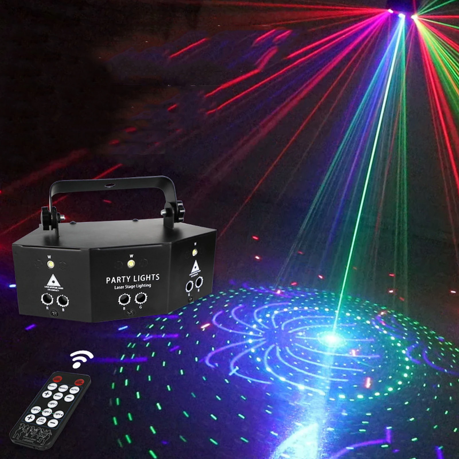 

Лазерная проекционная лампа мини-лампы для сцены 9 глаз, светодиодный дискотечный стробоскоп для дискотек, вечеринок, клубов, танцев, баров, ...