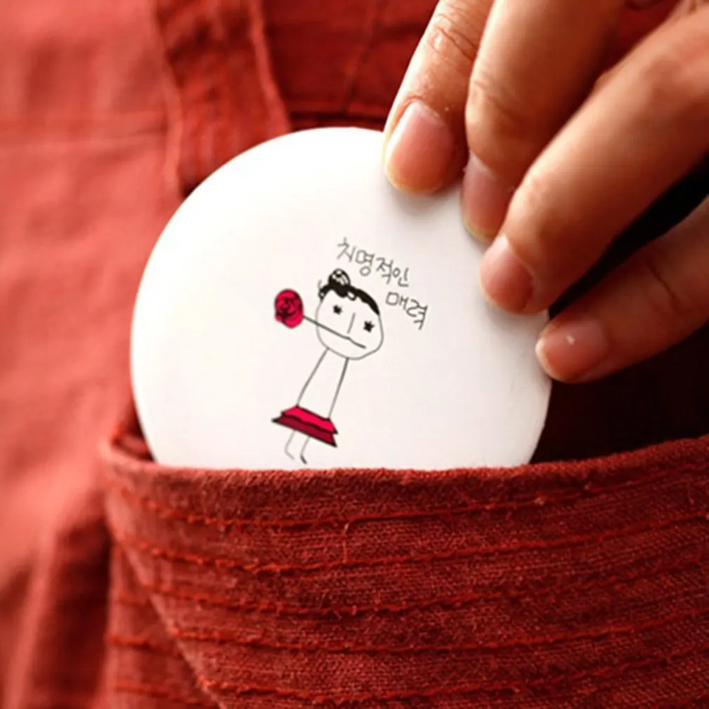 Портативное зеркало для макияжа с милым мультяшным дизайном компактное круглое