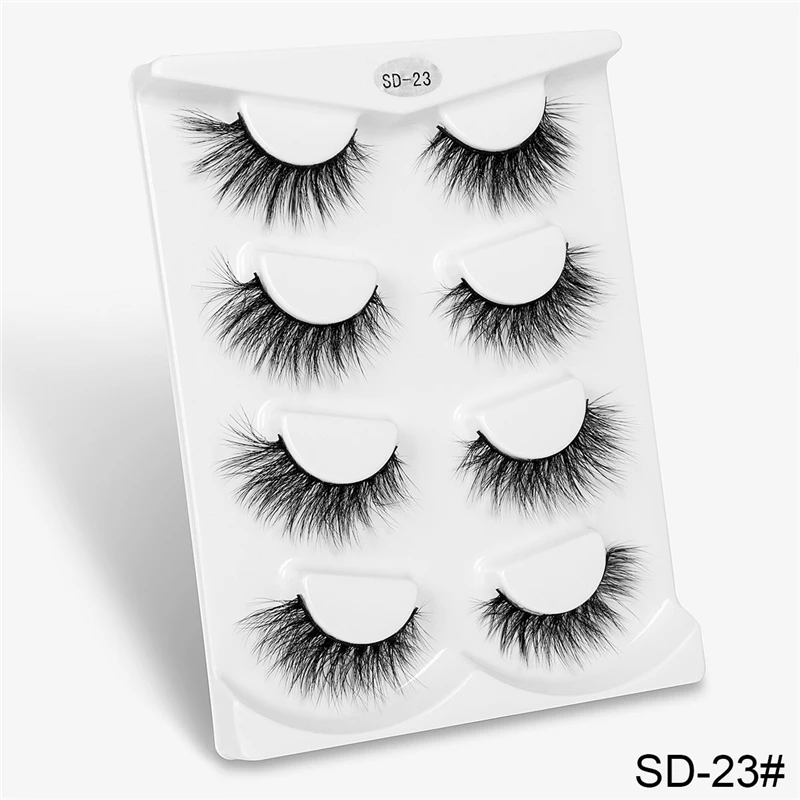 SD23-1 2/4 пар 8D искусственные норковые ресницы натуральные длинные 8D накладные ресницы перекрестного дизайна накладные ресницы ручной работы maquillaje - Цвет: SD23-1