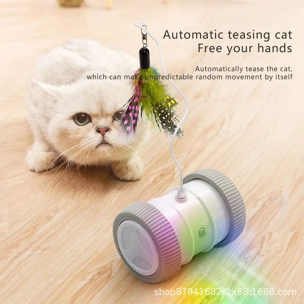 

Cat Toys Interactive Smart Robotic Electronic Feather Teaser Self-Playing USB Rechargeable Kitten Toys Pet Supplies