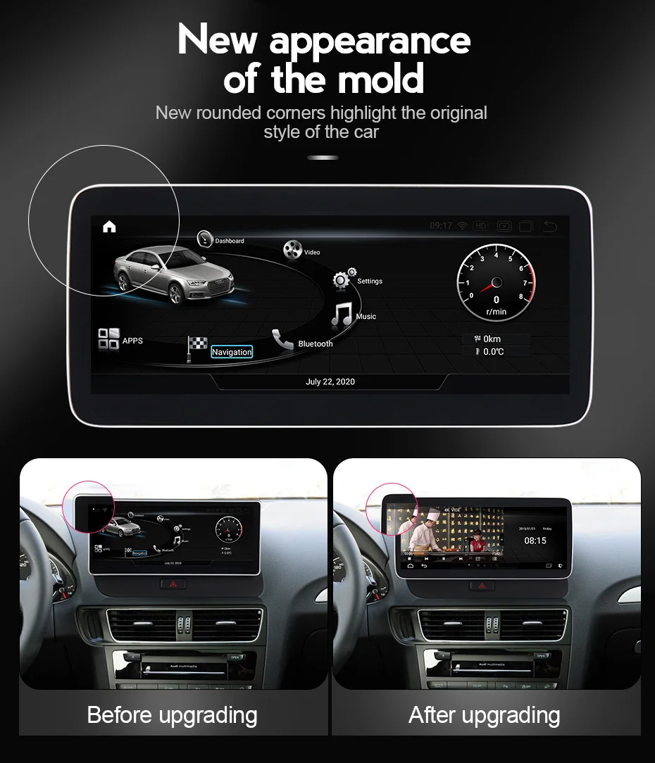 Автомобильный планшет Qualcomm 662 Android 11 8 + 256 ГБ BT для Audi Q7 2005 2006 2007-2015 автомобильное
