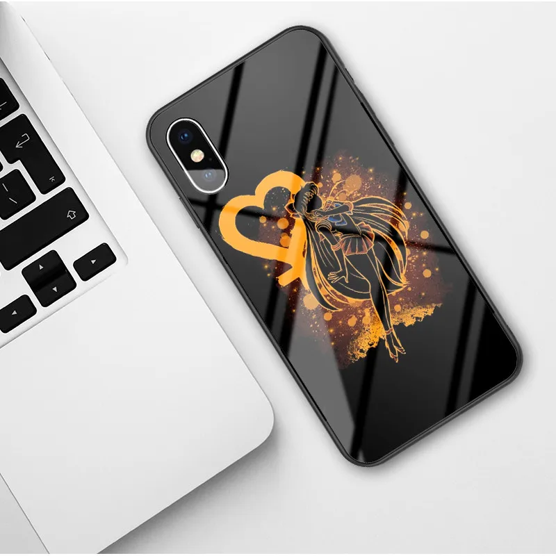Glass shell Чехол для телефона Sailor Moon японского аниме Kawaii для iPhone XR 6 6S 7 8 Puls X XS MAX, чехлы из закаленного стекла, чехол для iPhone 11 Pro Max - Цвет: Glass shell