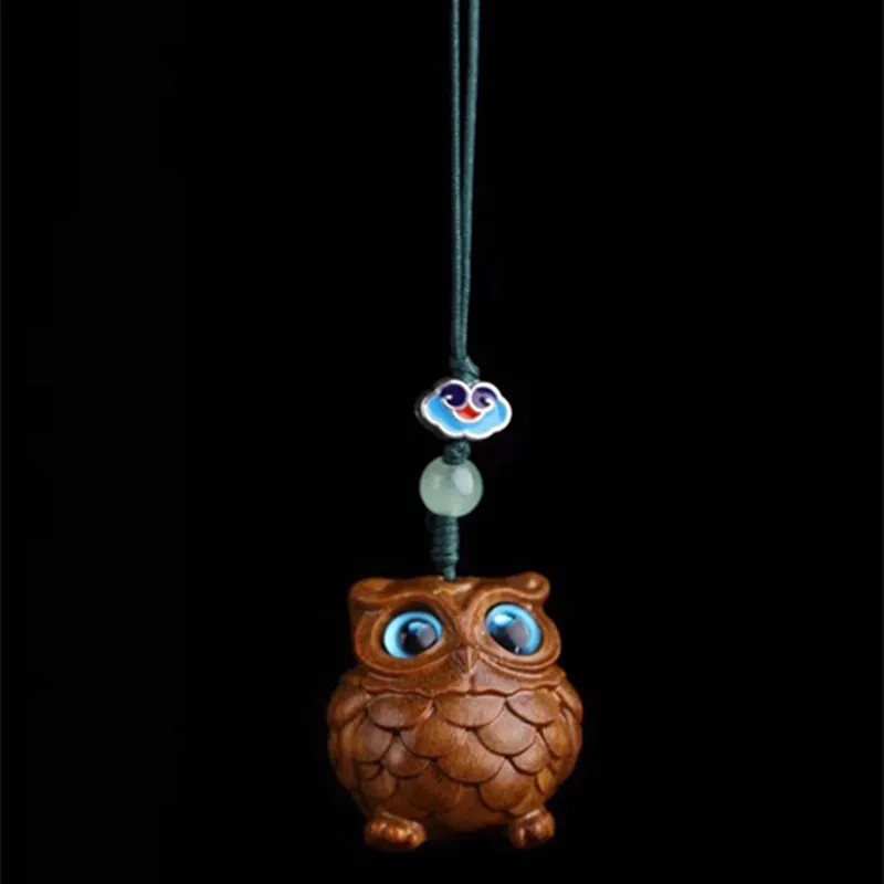 

Thuja woodcarving puppy animal bag pendant key chain pendant mobile phone chain green tassel ornaments phone charm lanyard