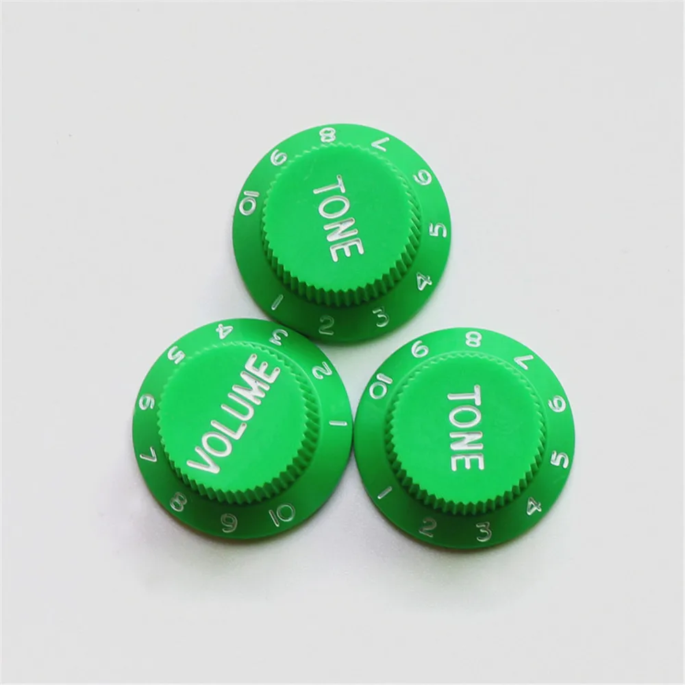 Green white word 1 комплект 1V2T красочные ручки для электрической гитары DIY гитарные части регулятор громкости гитарные части Аксессуары для гитары - Цвет: Green white word