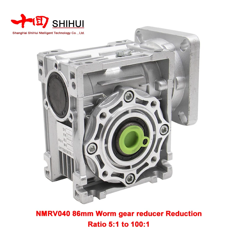 

NMRV040 86mm Worm Gear Reducer Reduction Ratio 5:1 to 100:1 Input 14mm Shaft For NEMA34 Stepper Motor CNC Kit