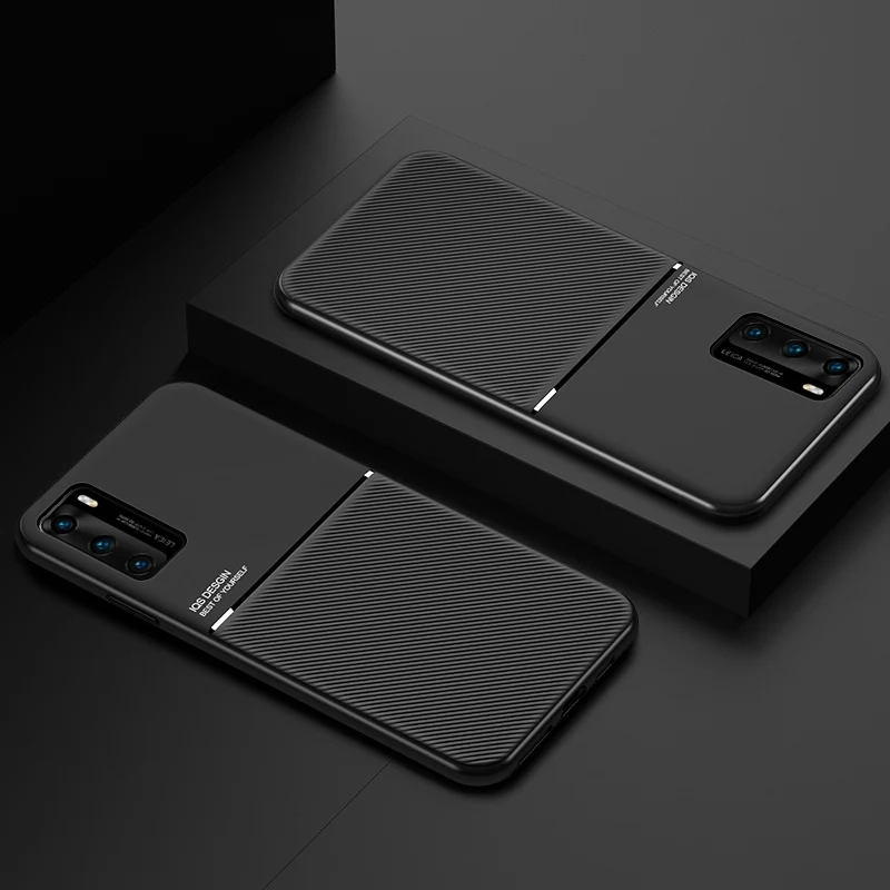 Чехол для Huawei P40 Pro P30 Lite P20 Матовый кожаный чехол с магнитной текстурой
