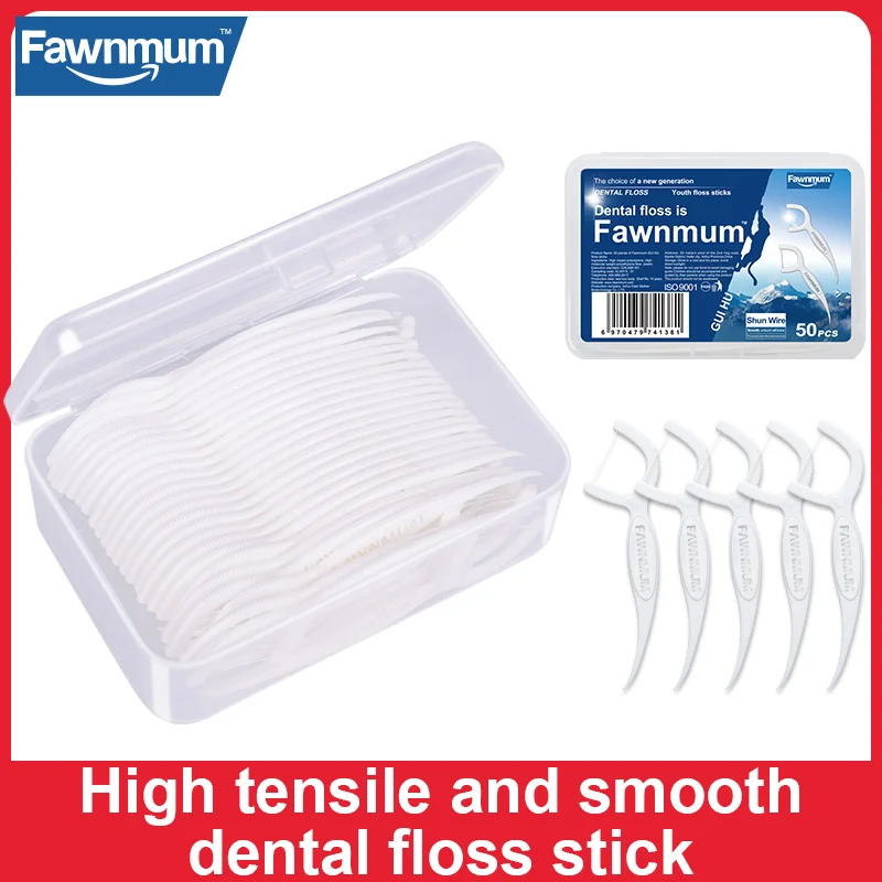 

Fawnmum Dental Floss 50Pcs GuiHu Dental Special Super Fine Toothpick Adult Dental Floss Stick Interdental Brush Clean Teeth