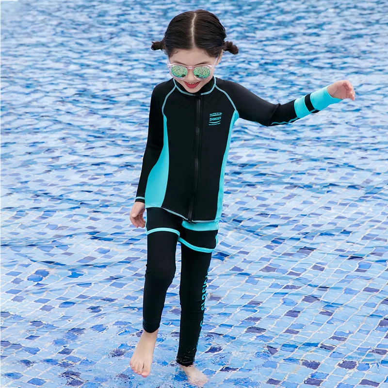 Бикини для девочек детский купальный костюм 2020 года женщин купальник с длинными