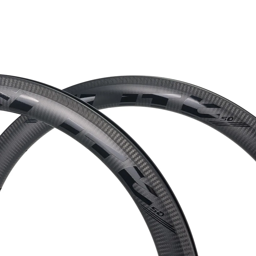 ELITEWHEELS 700c дорожный велосипед 50 мм обод из углеродного волокна 3K Twill отделка A1