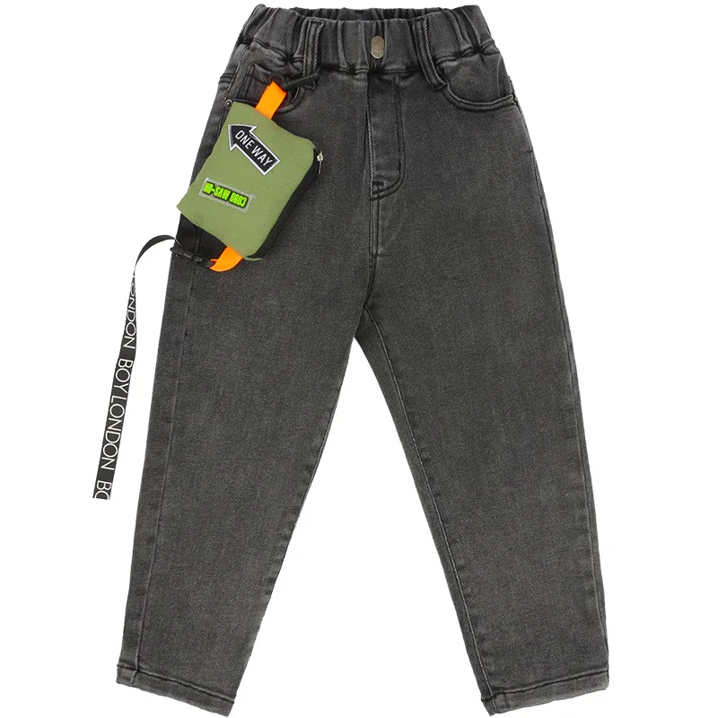 

Children's clothing boy jeans 2021 spring new big kids children's western style slim pants