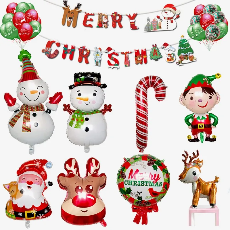 Рождественские украшения для дома с Рождеством воздушные Шары Баннер фото стенд