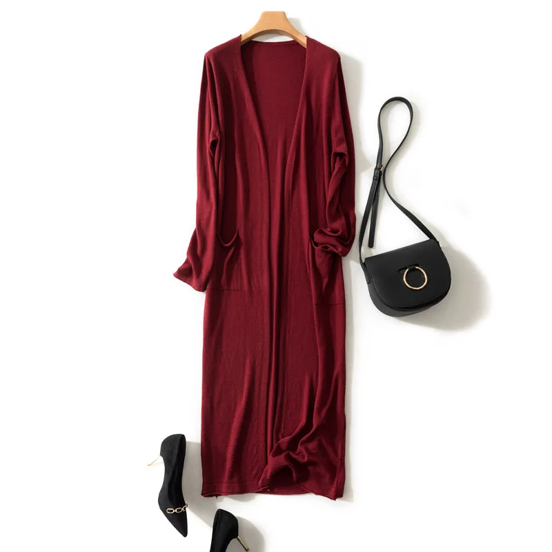 Новые модные макси длинный абзац свитер-кардиган Милая Повседневная укороченная