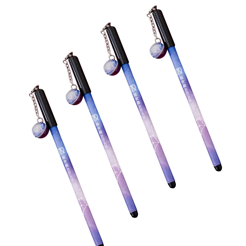 

12 Pcs Creative Luminous Twelve Constellation Pendant Gel Pen Cute Fresh Dream Star Sky Pen Student Kawaii School Supplies