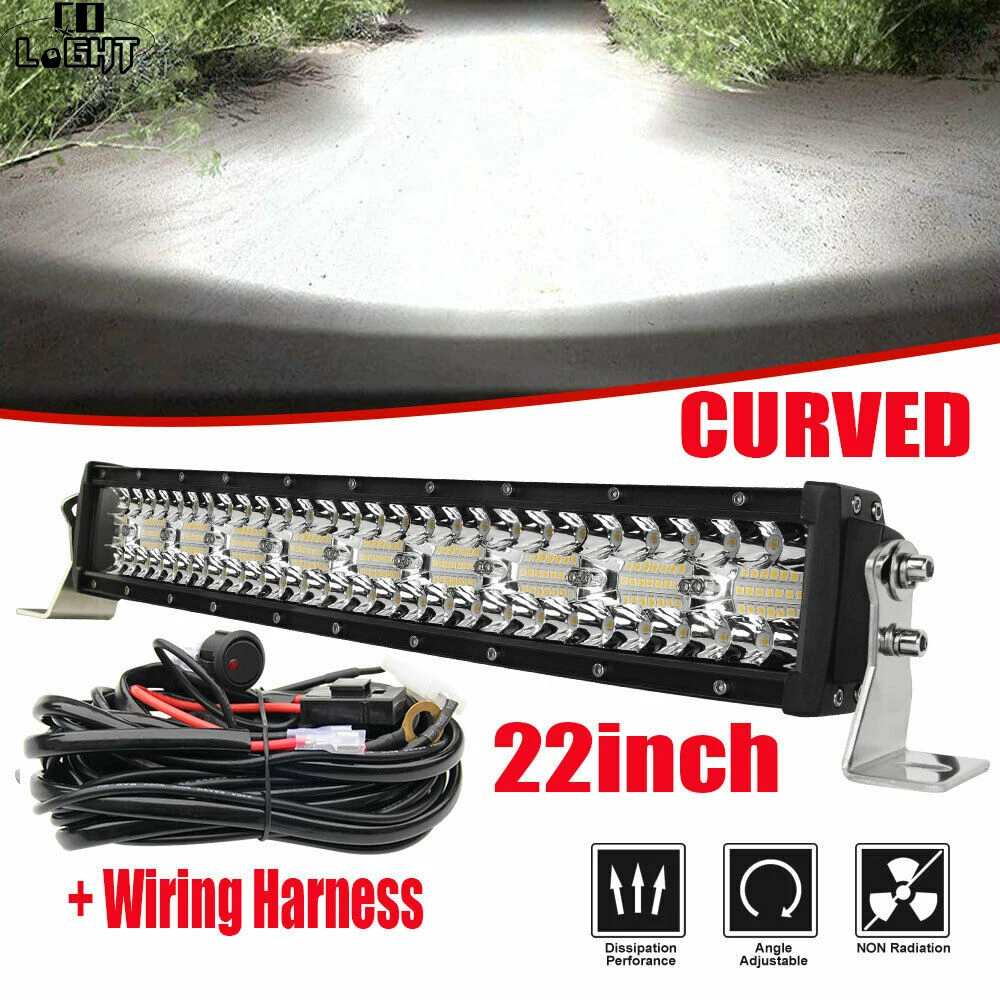 CO LIGHT изогнутый 3 рядный 22 дюймовый светильник ильник для внедорожника 12D 390 Вт