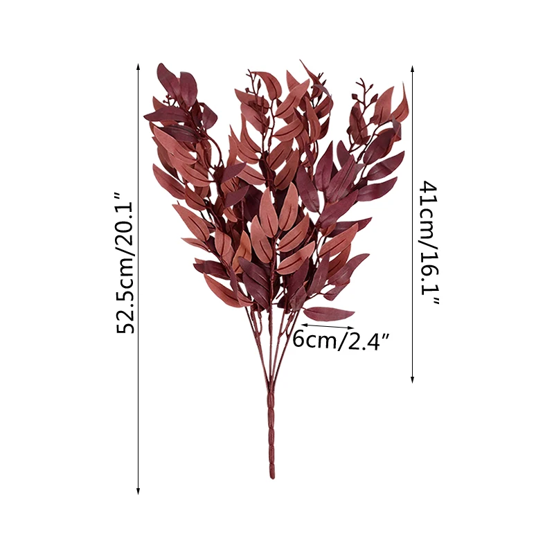 

Artificial Willow Leaves Branch Fake Plant Silk Leaf For Wedding Party Home Vase Decoration DIY Faux Foliage Wreath Accessories