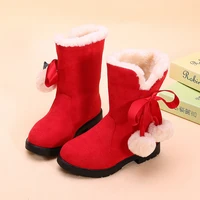 kids shoes for girl snow boots winter plush warm big girl shoes anti slip children ankle boots student shoes stq058