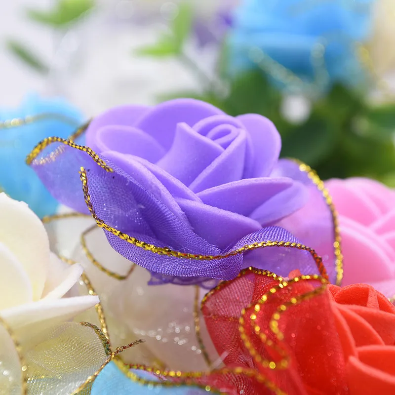 20pcs 4cm Artificial PE Foam Flowers Gold/Silver Lace Rose for Home Wedding Decoration DIY Scrapbooking Handmade Craft | Дом и сад
