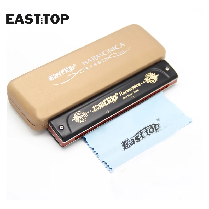Губная гармошка EASTTOP T22k тремоло с 22 отверстиями чехлом для взрослых студентов