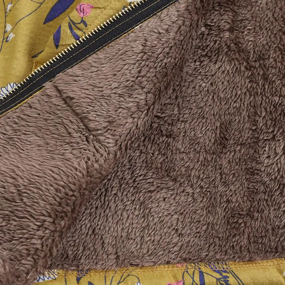 

Winter Jacket Women Warm Velvet Print Fur Collar Coat Manteau Femme Winterjas Dames Parka Abrigos Mujer Invierno Kurtka Zimowa