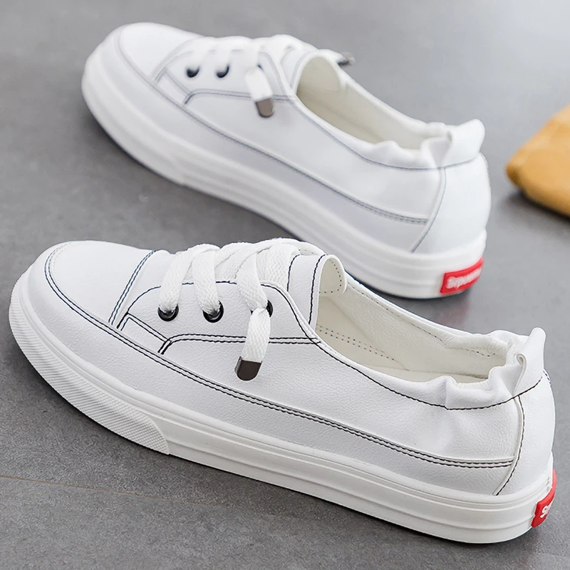 Новинка женская Вулканизированная обувь белые кроссовки повседневная с