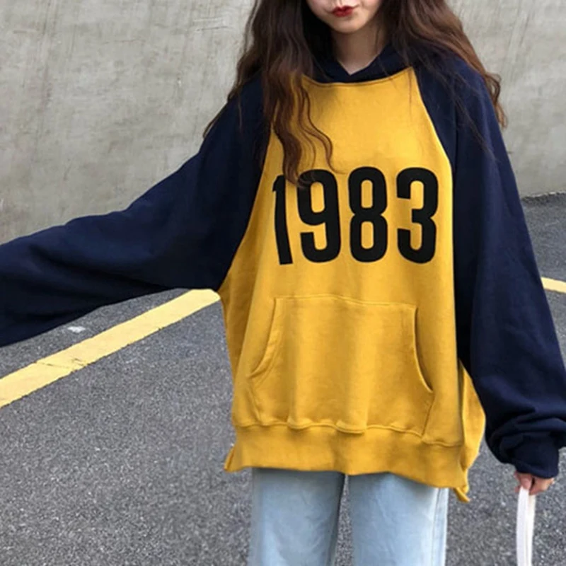 

Women's Fashion Casual Raglan Sleeves Hooded Pullover Plus Fleece Sweater