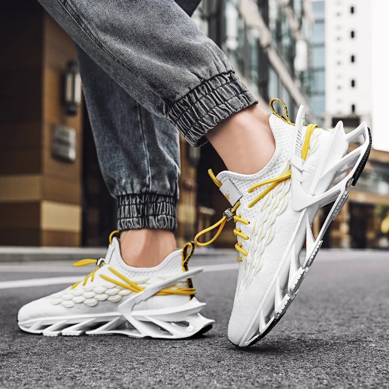 

Non-Slip Blade Sneakers for Men Breathable Mesh Men's Casual Shoes Outdoor Damping Man Sports Shoes Green Tennis Athletic Male