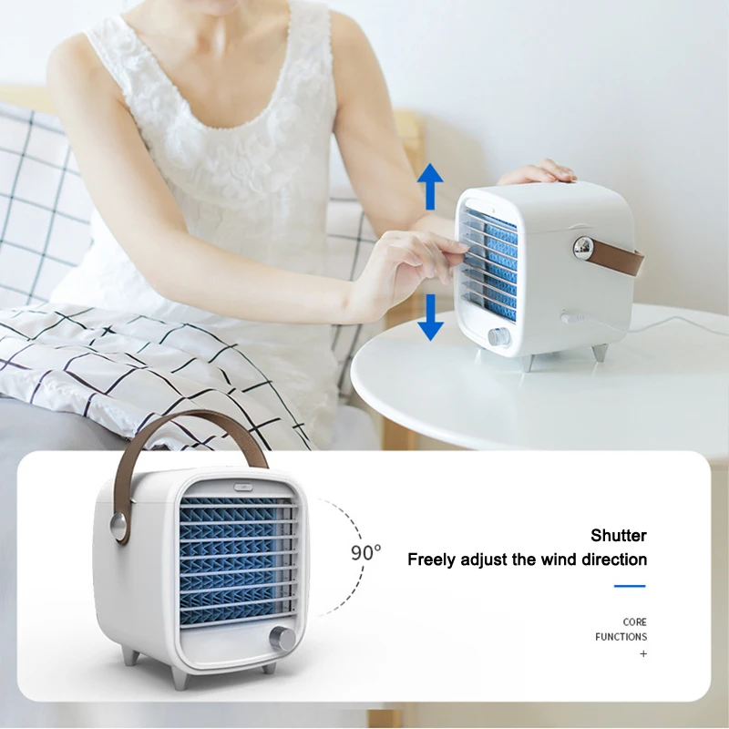 Мини кондиционер Портативный безлопастной вентилятор охлаждения USB Настольный
