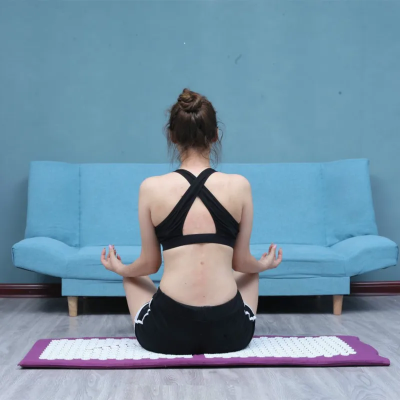 Толстый акупрессурный Коврик для йоги KoKossi подушка снятия боли в шее спине ногах