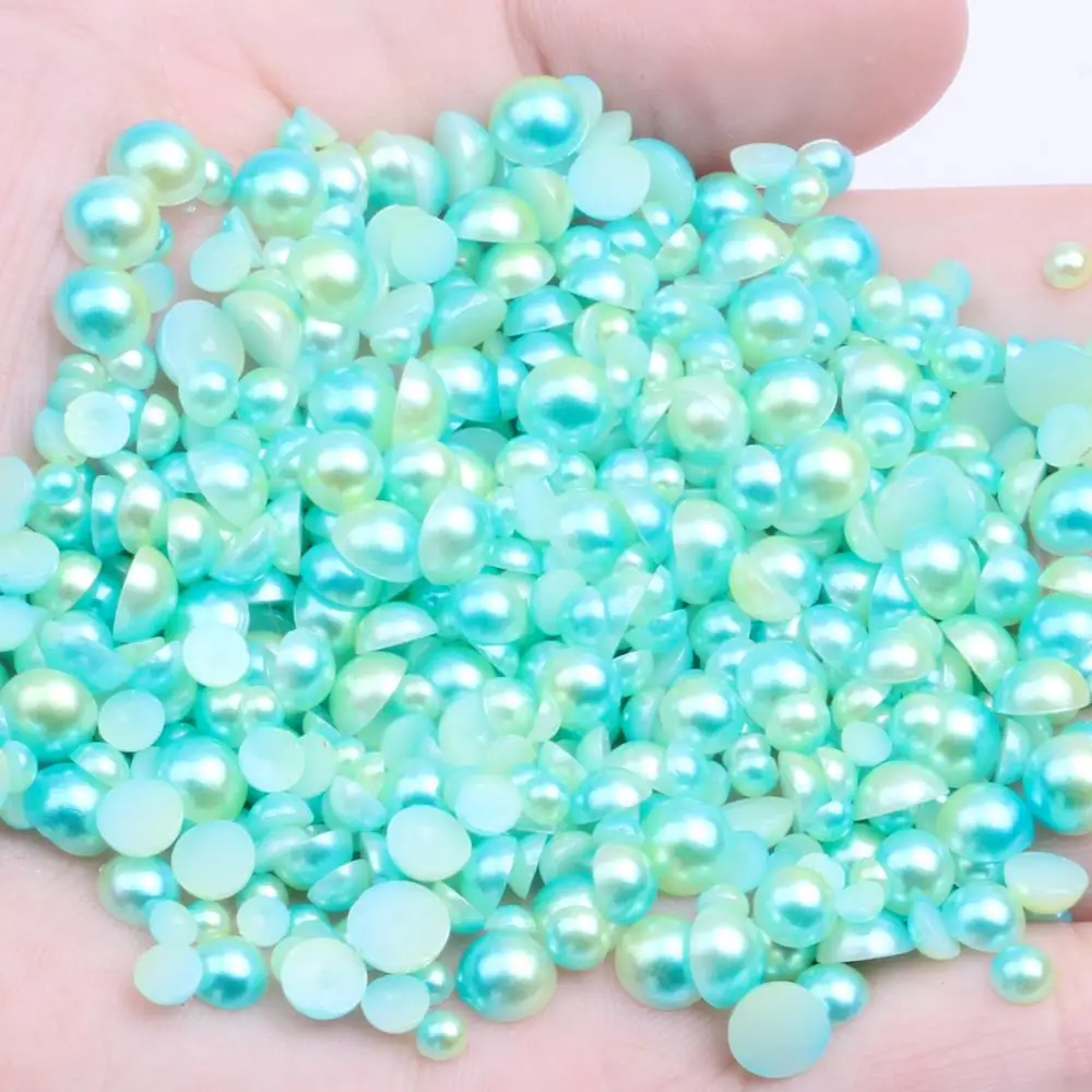 Маленькая упаковка 3 мм 4 5 6 Радужный цвет полукруглый жемчуг плоская задняя часть