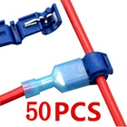 Быстроразъемные соединители для электрических кабелей, 50 шт. (25 комплектов), защелкивающиеся клеммы фиксатор соединения для обжима проводов, Водонепроницаемые электрические стыковые соединители